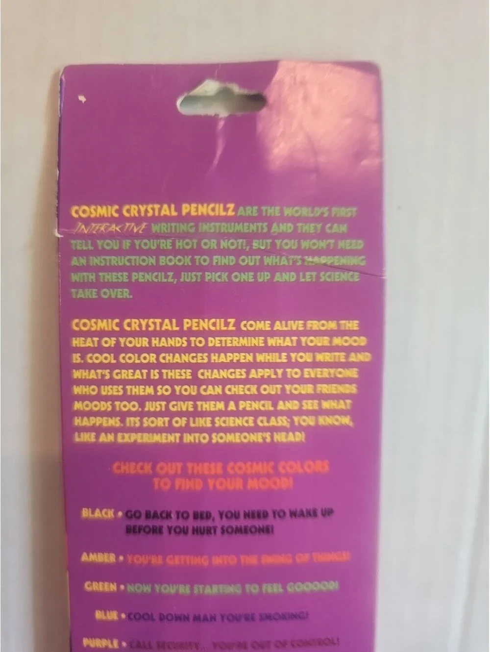 Vintage 3 Pack Nip Cosmic Crystals Color Changimg Pencils MOOD RING PENCILS.